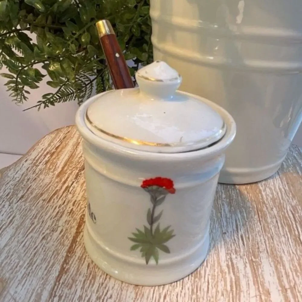 Berry Haute Porcelaine French Mustard Jar Louis Lourioux France Vintage
